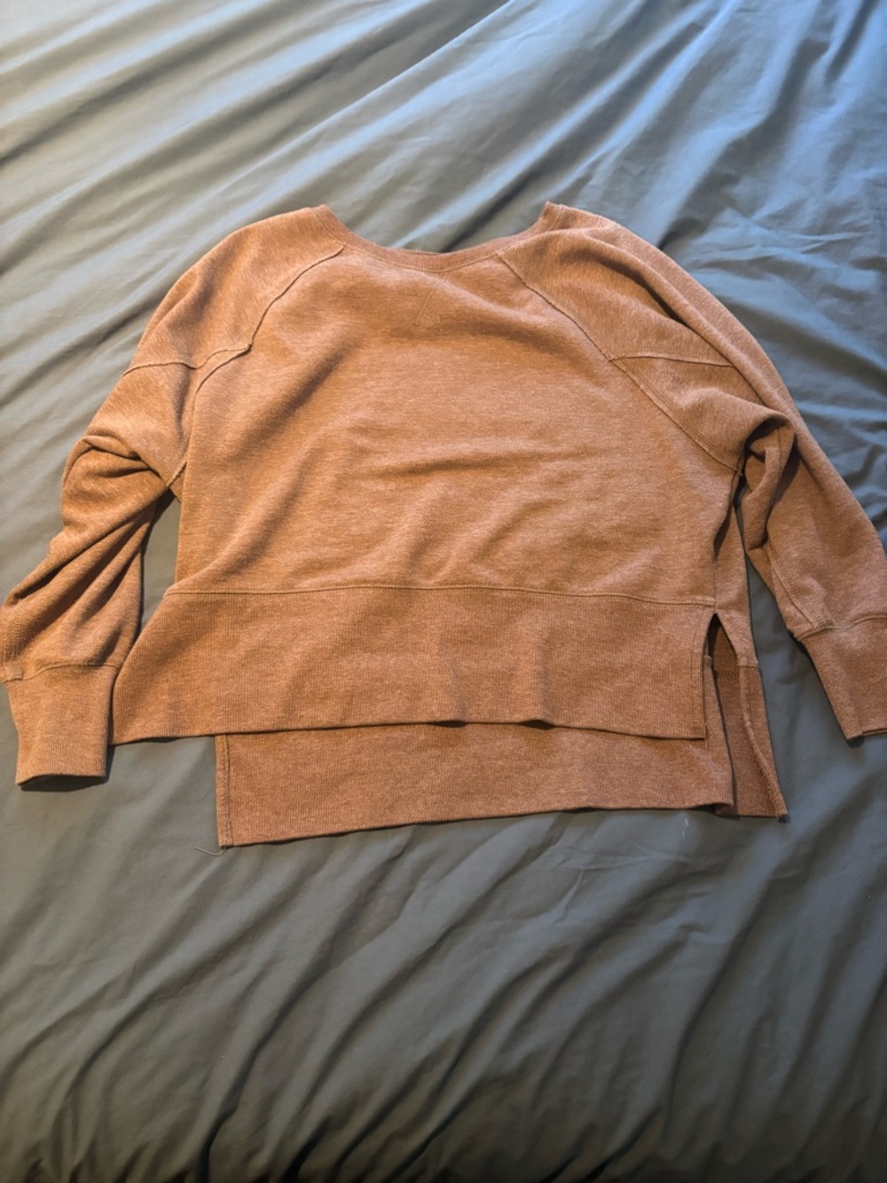 Women's Layered Hem Sweater Coffee- SMALL (Loose Fit)